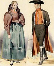 Alte Auracher Tracht um 1834